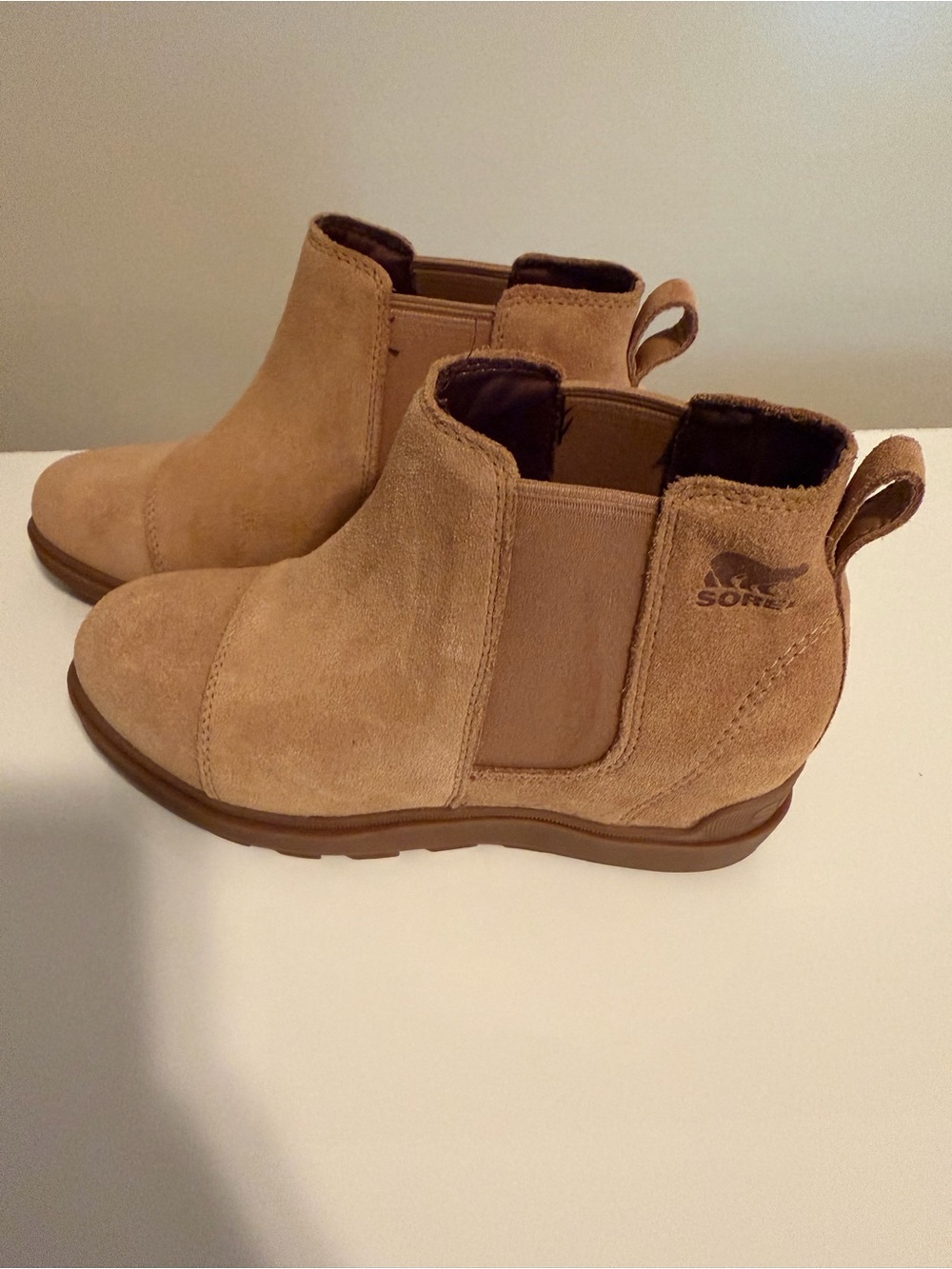 Sorel Suede Chelsea Slip-On Boot in Tan Brown